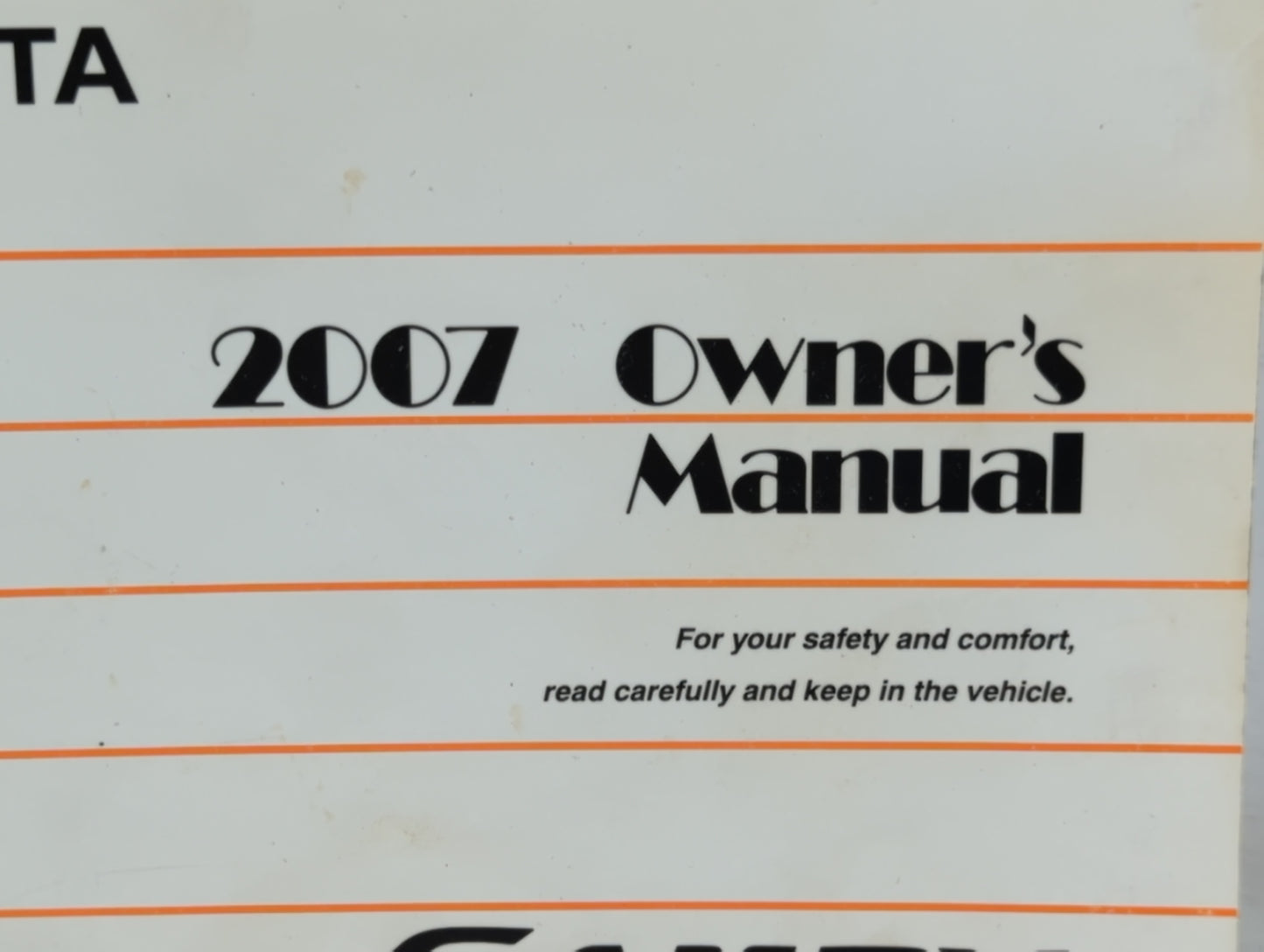 2007 Toyota Camry Owners Manual Book Guide P/N:01999-33748 OEM Used Auto Parts - Oemusedautoparts1.com
