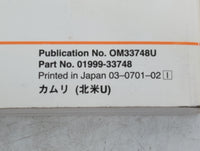 2007 Toyota Camry Owners Manual Book Guide P/N:01999-33748 OEM Used Auto Parts - Oemusedautoparts1.com