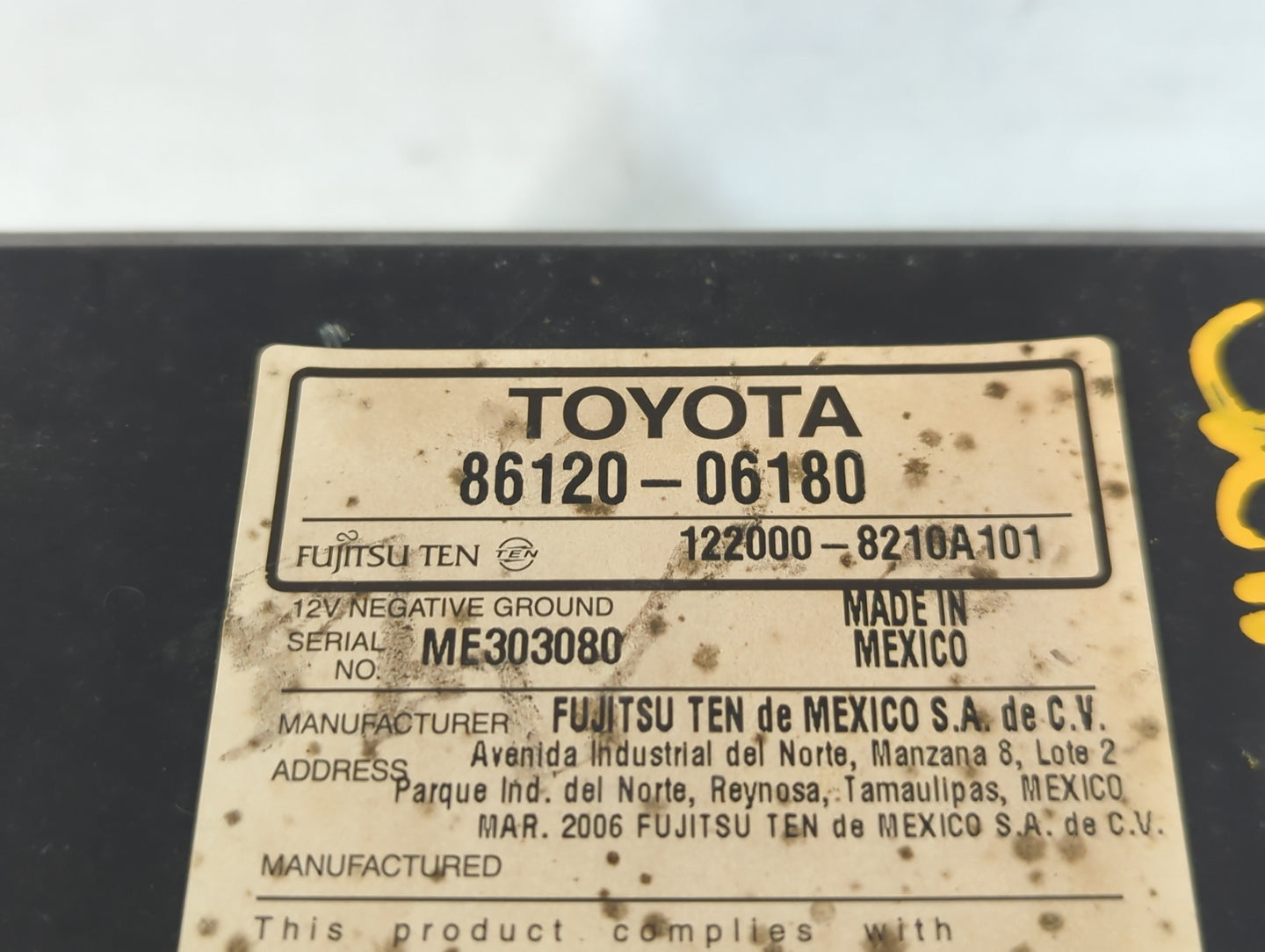 2007-2009 Toyota Camry Am Fm Cd Player Radio Receiver - Oemusedautoparts1.com