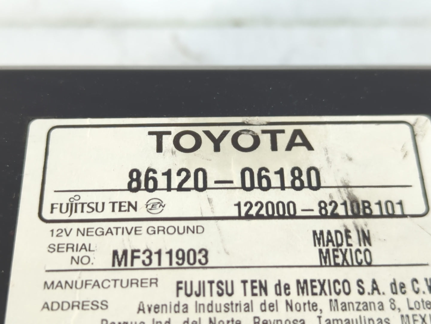 2007-2009 Toyota Camry Am Fm Cd Player Radio Receiver - Oemusedautoparts1.com