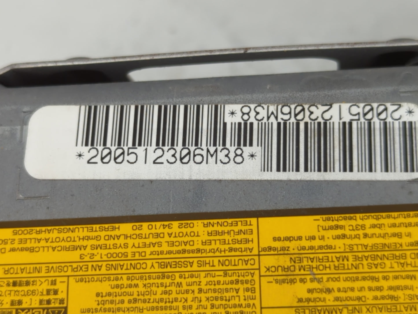 2007-2011 Toyota Camry Air Bag Driver Left Knee OEM P/N:200512306M38 Fits Fits 2007 2008 2009 2010 2011 OEM Used Auto Parts 
