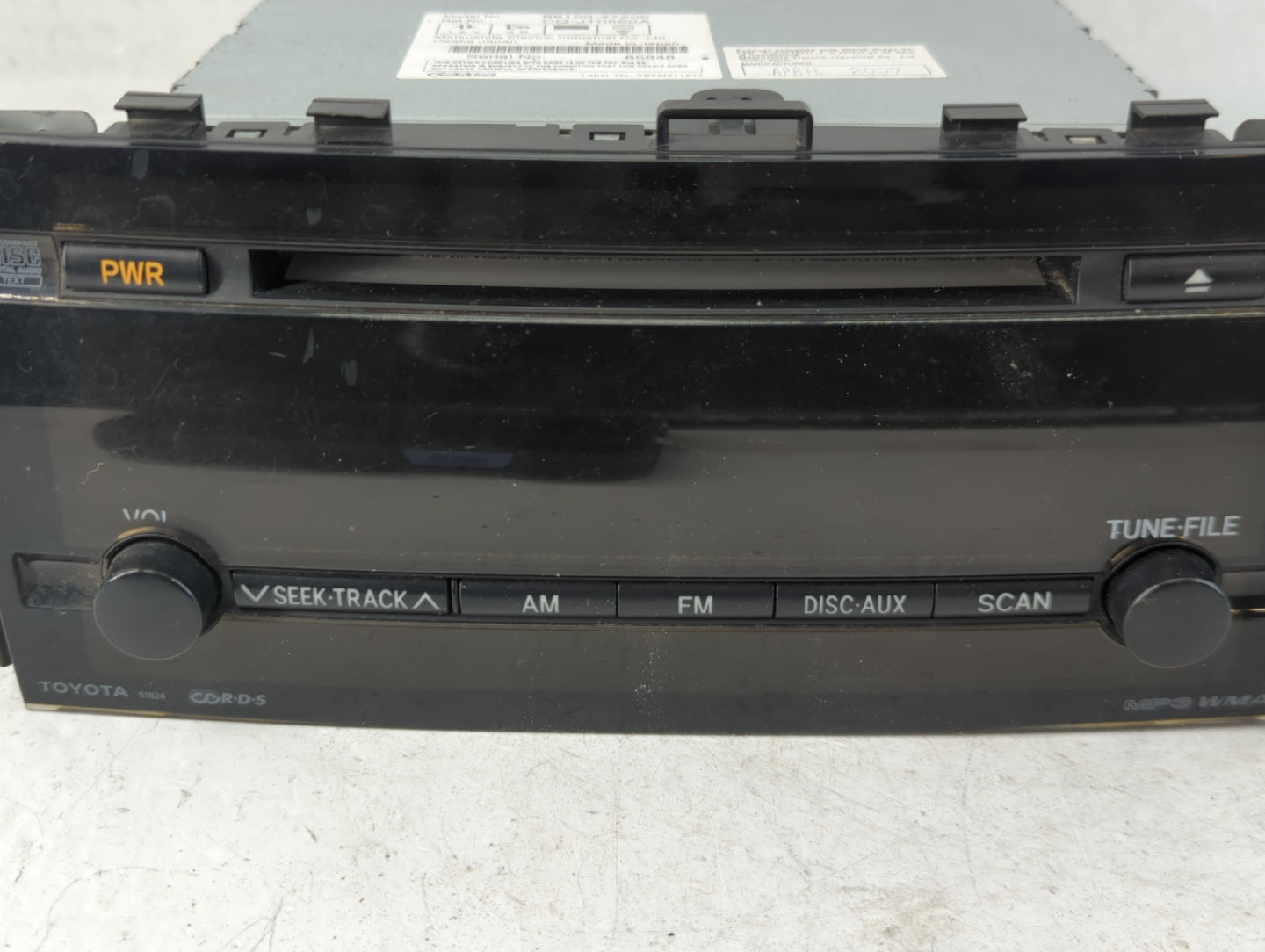 2006-2009 Toyota Prius Radio AM FM Cd Player Receiver Replacement P/N:86120-47200 Fits Fits 2006 2007 2008 2009 OEM Used Aut