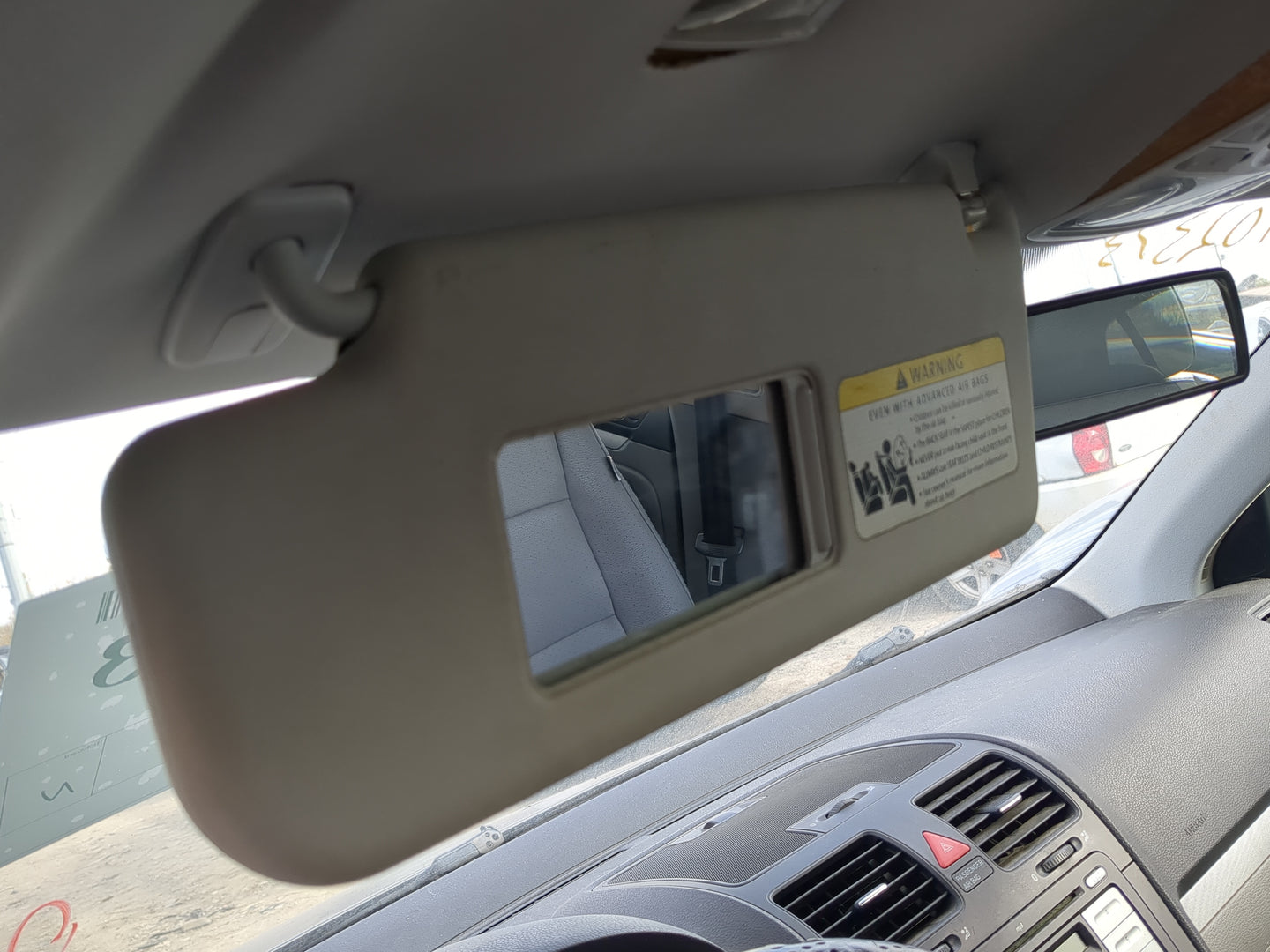 2007-2010 Volkswagen Jetta Sun Visor Shade Replacement Driver Left Mirror Fits Fits 2007 2008 2009 2010 OEM Used Auto Parts 