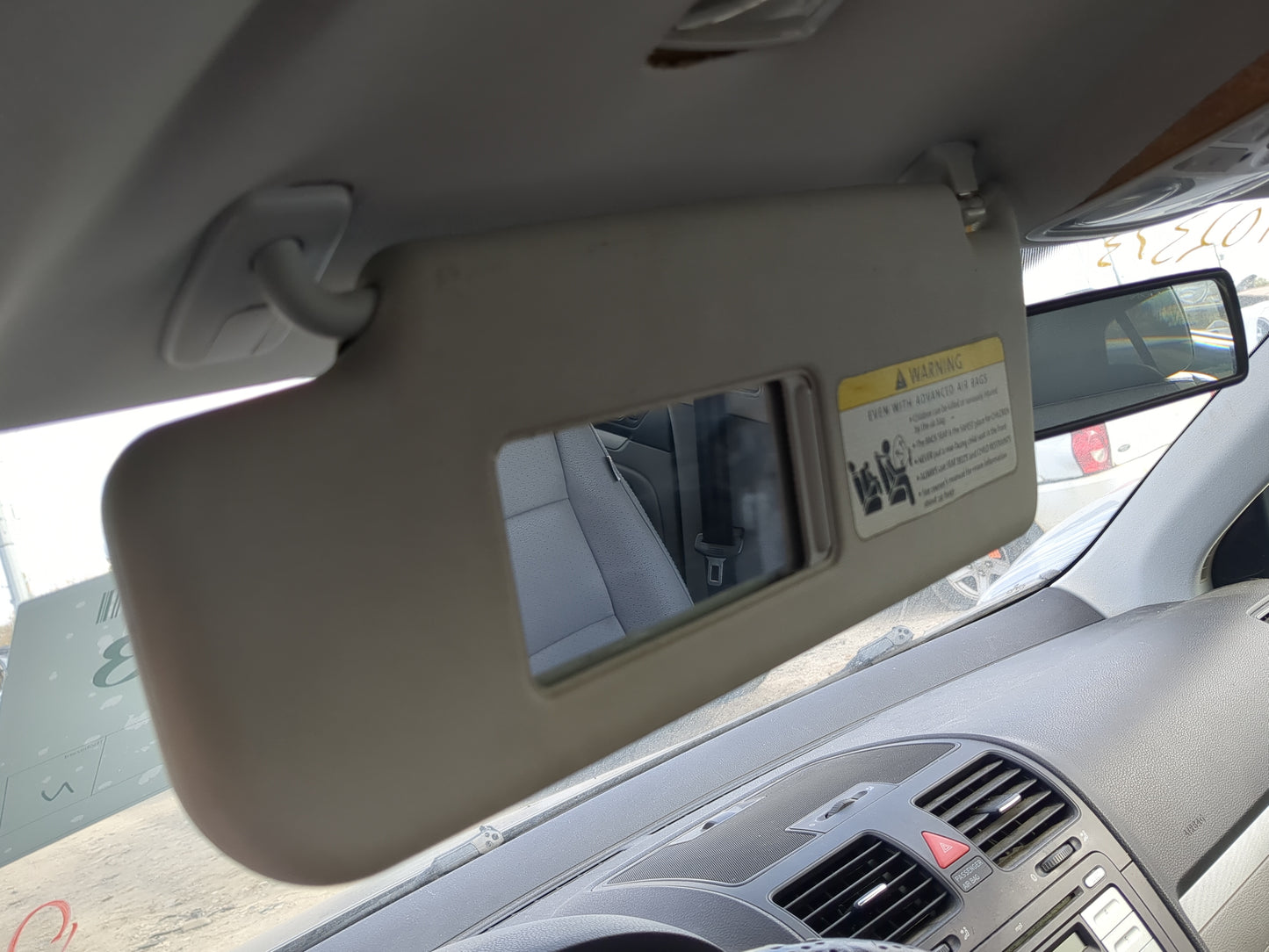 2007-2010 Volkswagen Jetta Sun Visor Shade Replacement Driver Left Mirror Fits Fits 2007 2008 2009 2010 OEM Used Auto Parts 