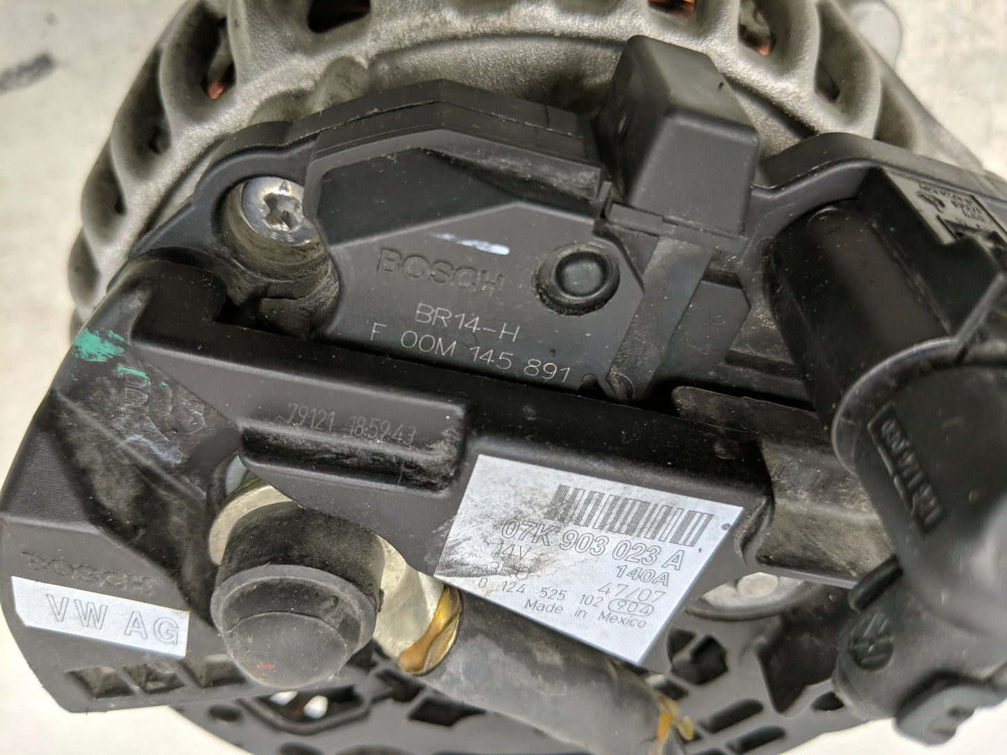 2005-2014 Volkswagen Jetta Alternator Replacement Generator Charging Assembly Engine OEM P/N:07K 903 023 A Fits OEM Used Aut