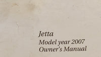 2007 Volkswagen Jetta Owners Manual Book Guide OEM Used Auto Parts - Oemusedautoparts1.com