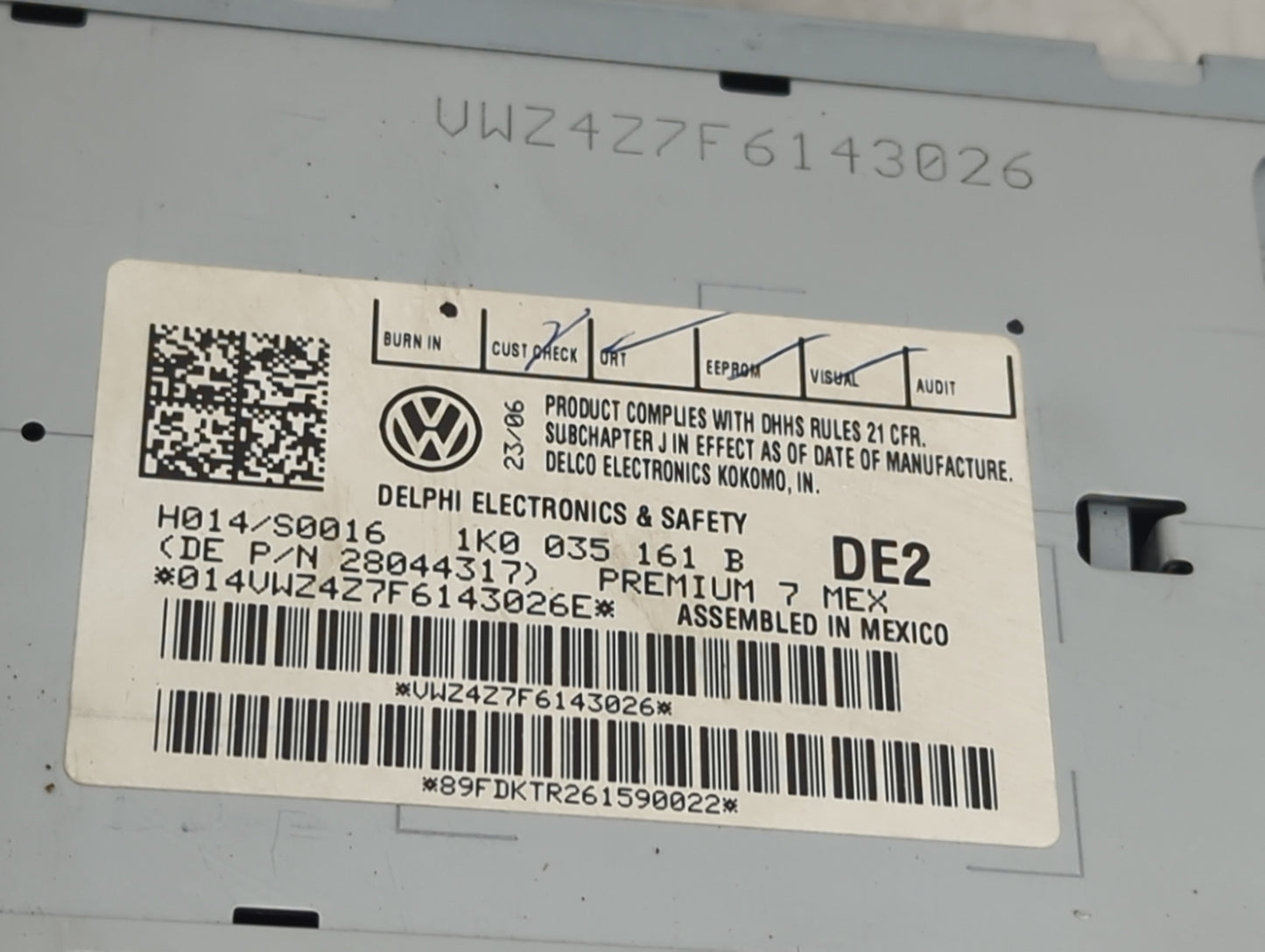 2006-2010 Volkswagen Passat Radio AM FM Cd Player Receiver Replacement P/N:28044317 Fits Fits 2005 2006 2007 2008 2009 2010 