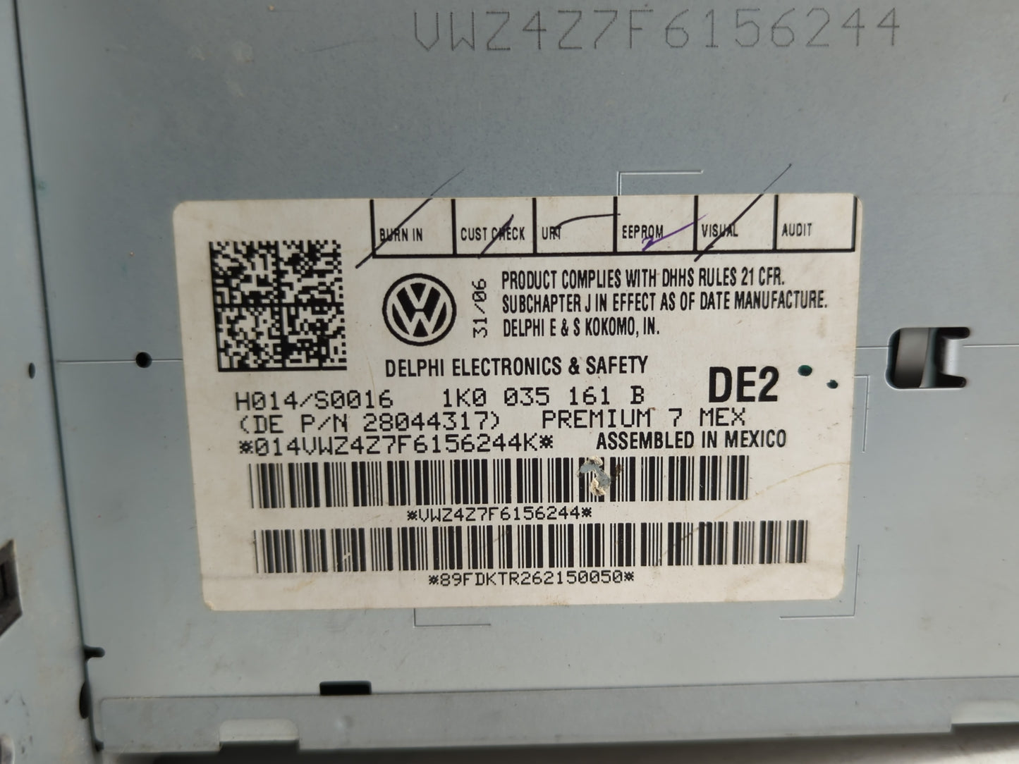 2006-2010 Volkswagen Passat Radio AM FM Cd Player Receiver Replacement P/N:1K0 035 161 B Fits Fits 2005 2006 2007 2008 2009 