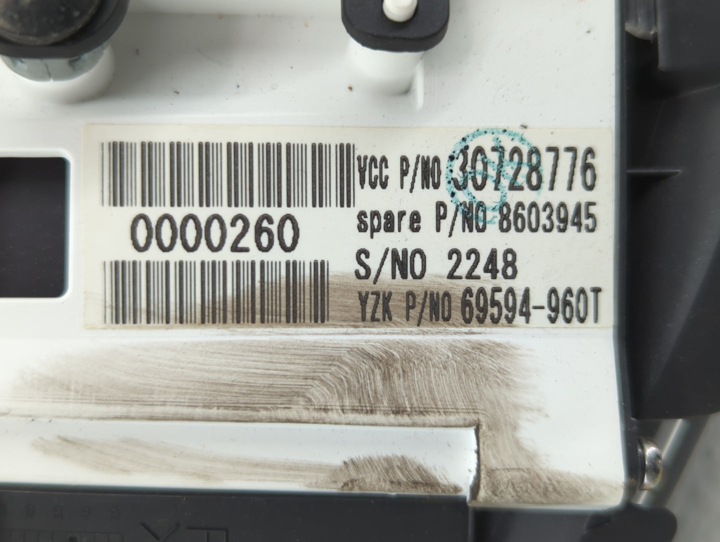 2007 Volvo V70 Instrument Cluster Speedometer Gauges P/N:69594-960T 8603945 Fits Fits 2006 OEM Used Auto Parts - Oemusedauto