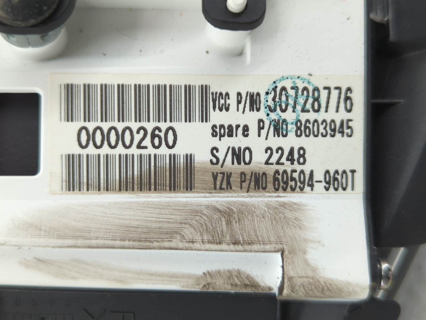 2007 Volvo V70 Instrument Cluster Speedometer Gauges P/N:69594-960T 8603945 Fits Fits 2006 OEM Used Auto Parts - Oemusedauto