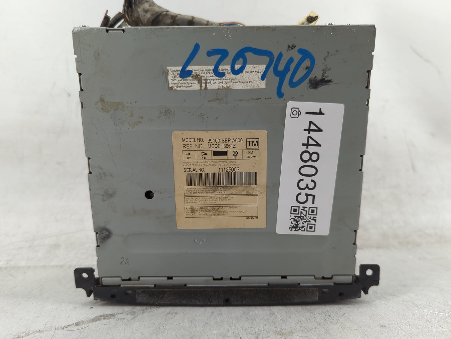 2007-2008 Acura Tl Radio AM FM Cd Player Receiver Replacement P/N:39100-SEP-A600 MCQEH3661Z Fits Fits 2007 2008 OEM Used Aut