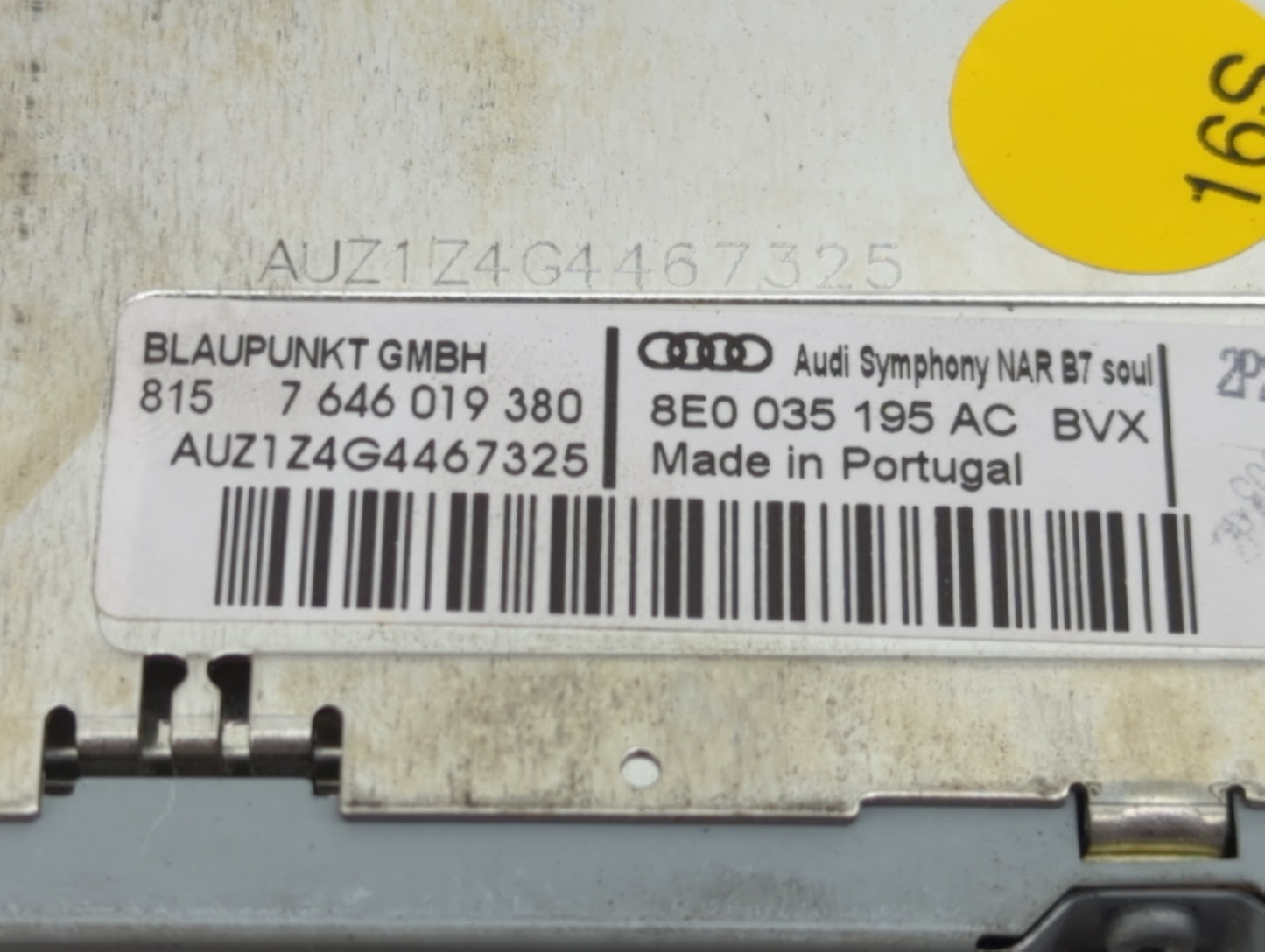 2008 Audi A4 Radio AM FM Cd Player Receiver Replacement P/N:8E0035195AC 7646019380 Fits OEM Used Auto Parts - Oemusedautopar