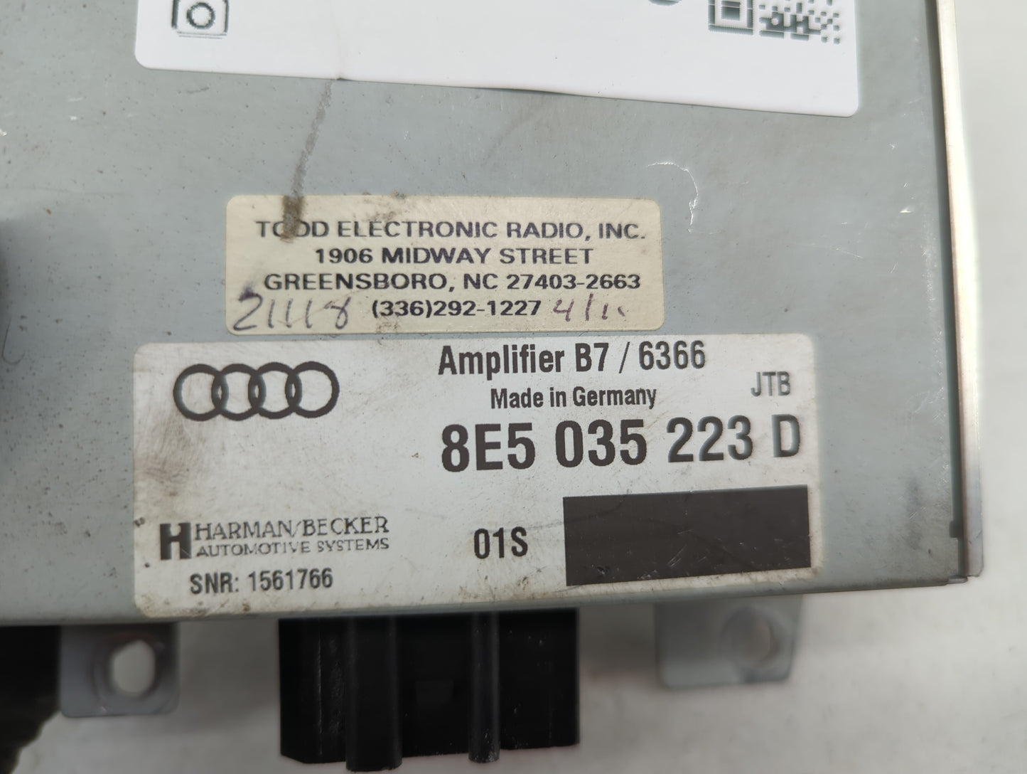 2005-2008 Audi A4 Radio Speaker Amplifier 8e5035223d|8e5 035 223 D - Oemusedautoparts1.com