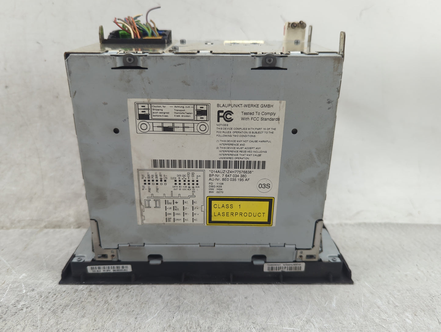 2008 Audi A4 Radio AM FM Cd Player Receiver Replacement P/N:8E0035195AF 7647034380 Fits OEM Used Auto Parts - Oemusedautopar