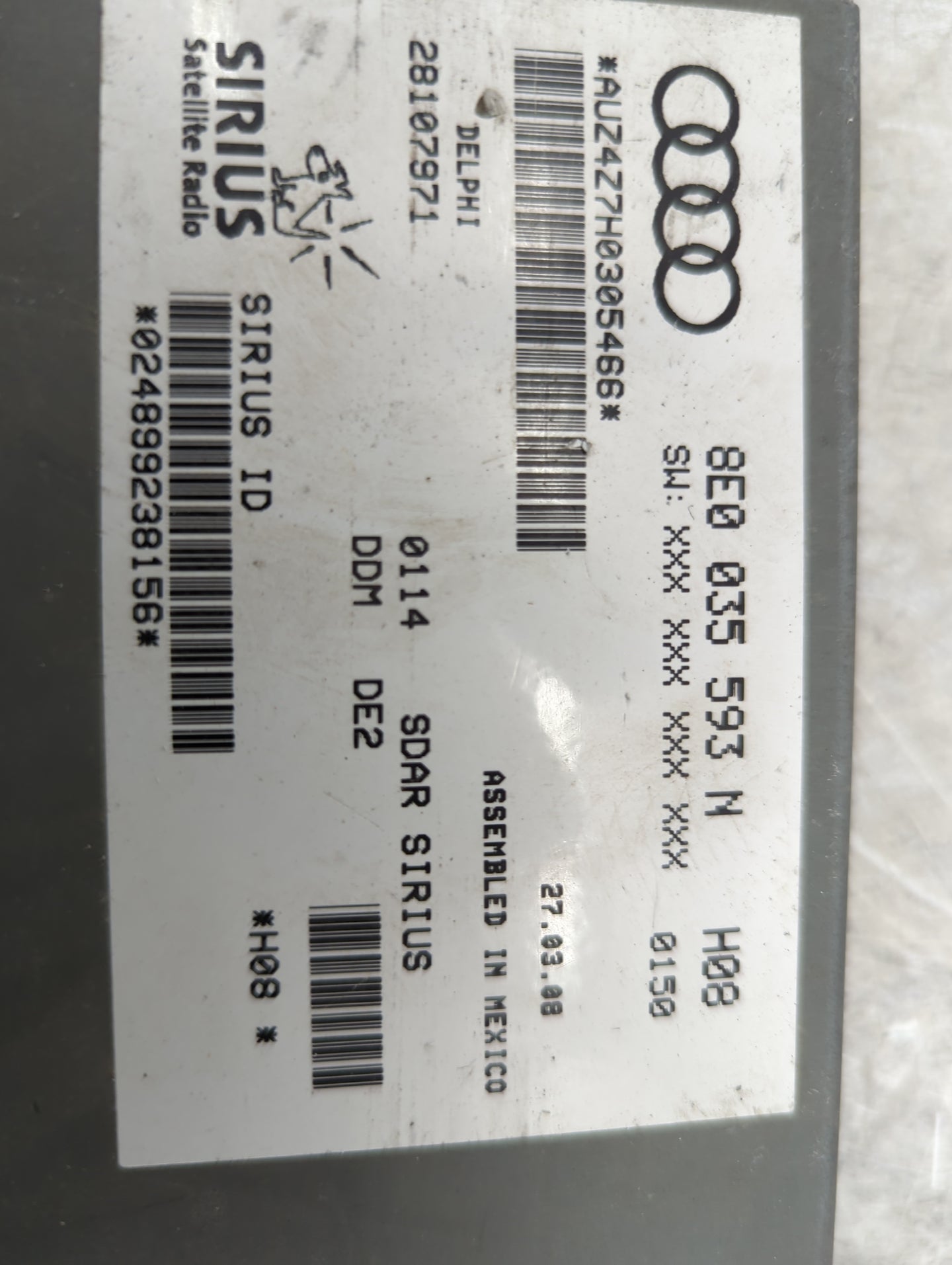2006-2008 Audi A4 Radio AM FM Cd Player Receiver Replacement P/N:8E0035593N AUZ4Z7H0305466 Fits Fits 2006 2007 2008 2009 201