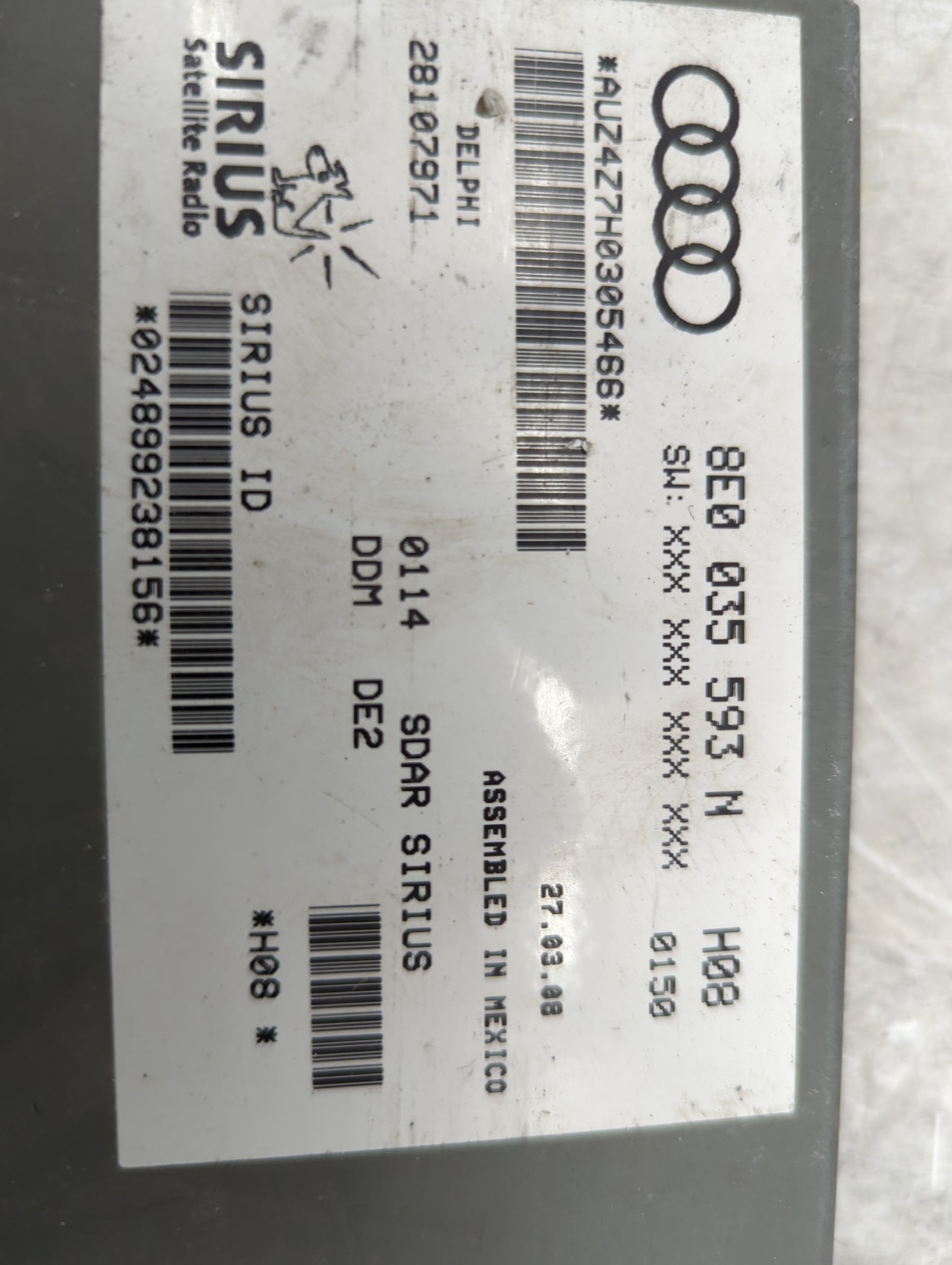 2006-2008 Audi A4 Radio AM FM Cd Player Receiver Replacement P/N:8E0035593N AUZ4Z7H0305466 Fits Fits 2006 2007 2008 2009 201