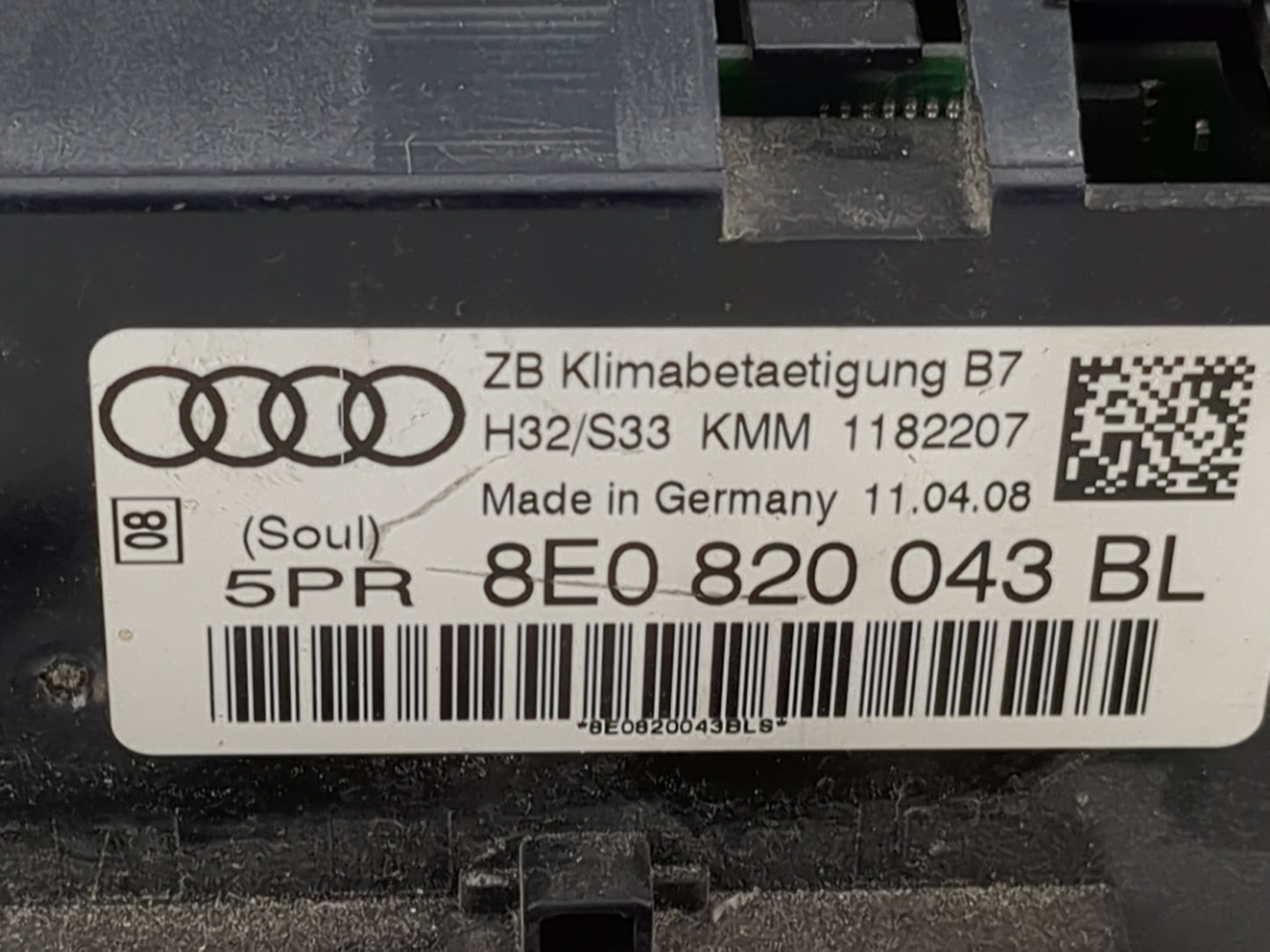 2005-2009 Audi A4 Climate Control Module Temperature AC/Heater Replacement P/N:8E0820043BL 8E0820043BLS Fits OEM Used Auto P