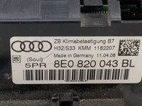 2005-2009 Audi A4 Climate Control Module Temperature AC/Heater Replacement P/N:8E0820043BL 8E0820043BLS Fits OEM Used Auto P