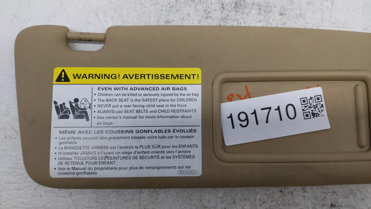 2002-2008 Audi A4 Sun Visor Shade Replacement Passenger Right Mirror Fits Fits 2002 2003 2004 2005 2006 2007 2008 OEM Used A
