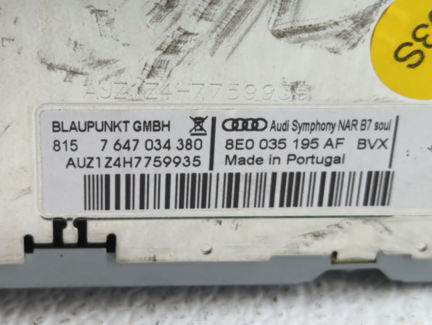 2008 Audi A4 Radio AM FM Cd Player Receiver Replacement P/N:8E0 035 195 AF 8E0 035 195 AC Fits OEM Used Auto Parts - Oemused
