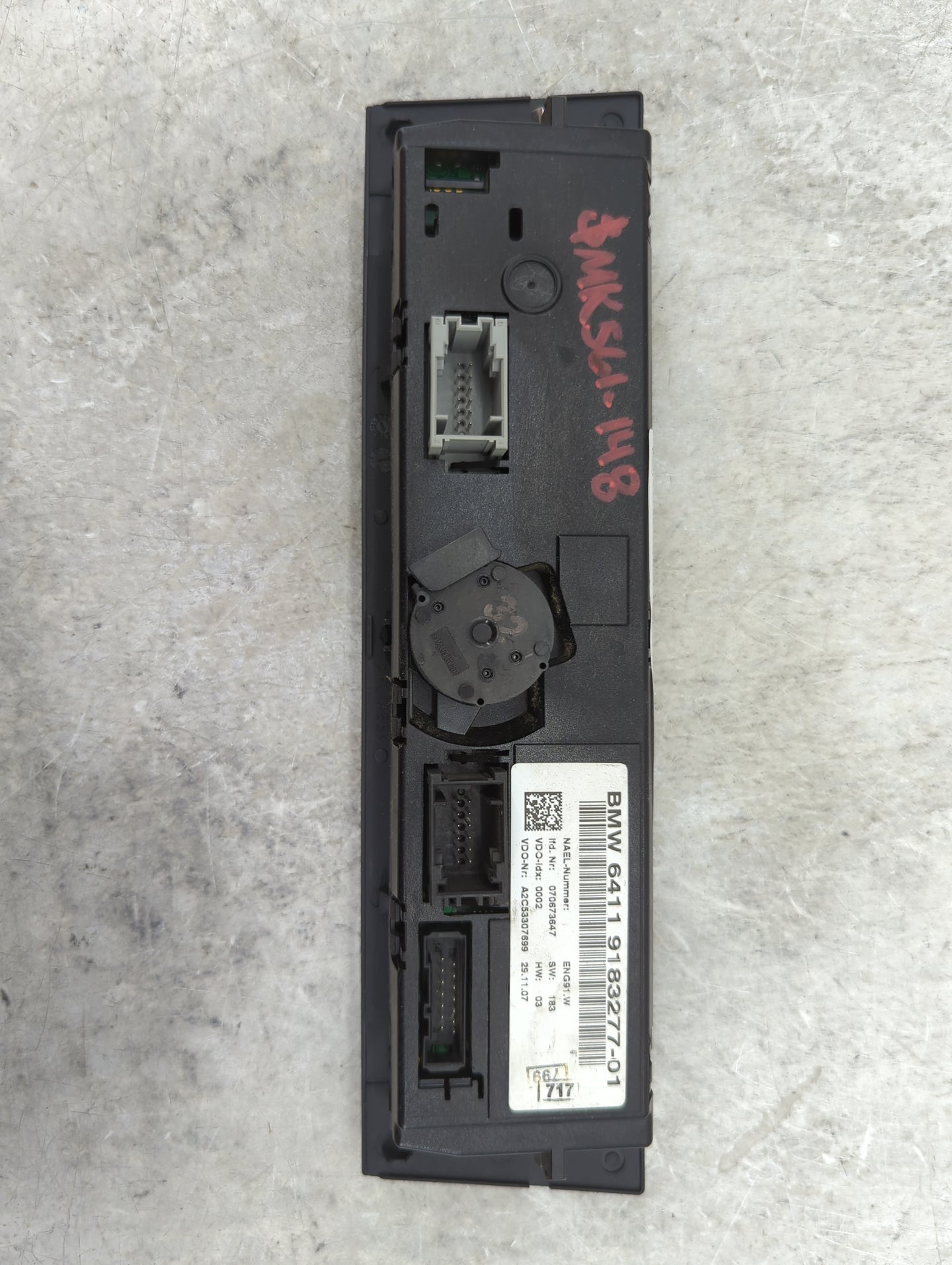 2008-2009 Bmw 128i Climate Control Module Temperature AC/Heater Replacement P/N:9183277-01 Fits Fits 2007 2008 2009 OEM Used