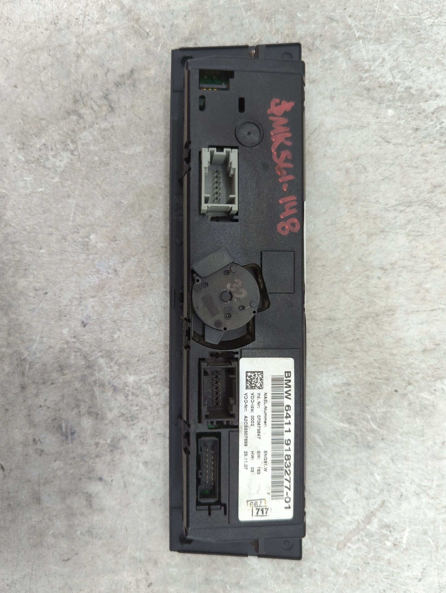 2008-2009 Bmw 128i Climate Control Module Temperature AC/Heater Replacement P/N:9183277-01 Fits Fits 2007 2008 2009 OEM Used