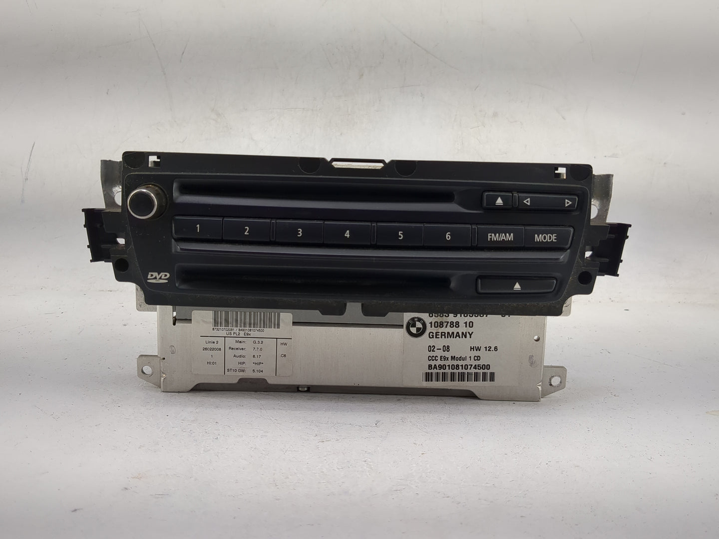 2007-2008 Bmw 328 Radio AM FM Cd Player Receiver Replacement P/N:6583 9185537-01 108788 10 Fits Fits 2007 2008 2009 OEM Used
