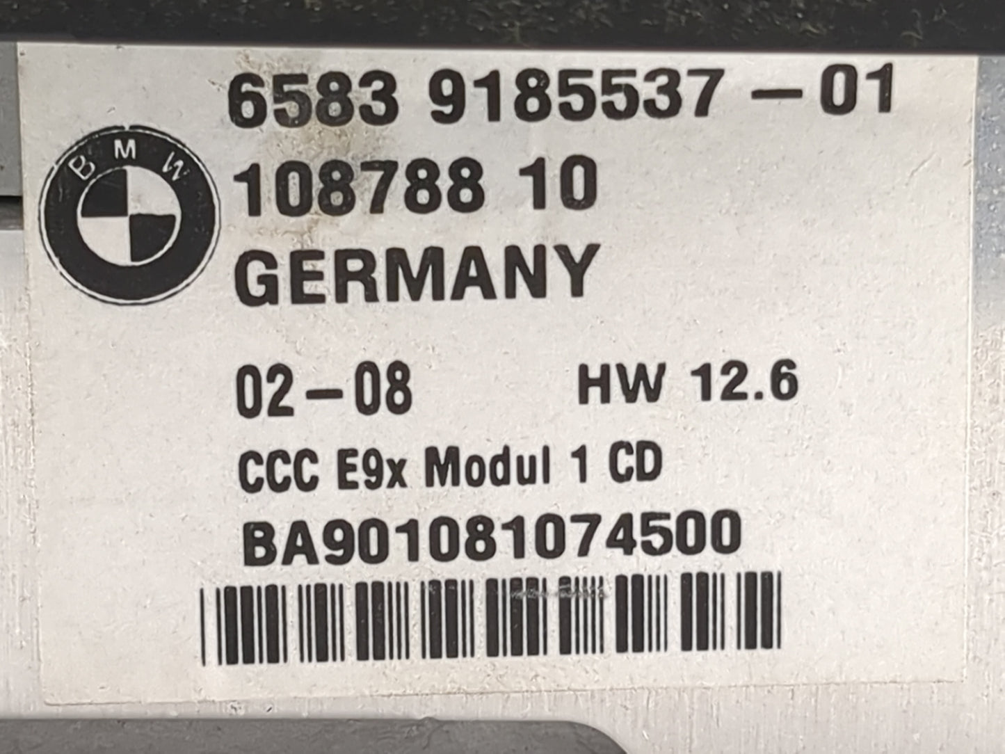 2007-2008 Bmw 328 Radio AM FM Cd Player Receiver Replacement P/N:6583 9185537-01 108788 10 Fits Fits 2007 2008 2009 OEM Used