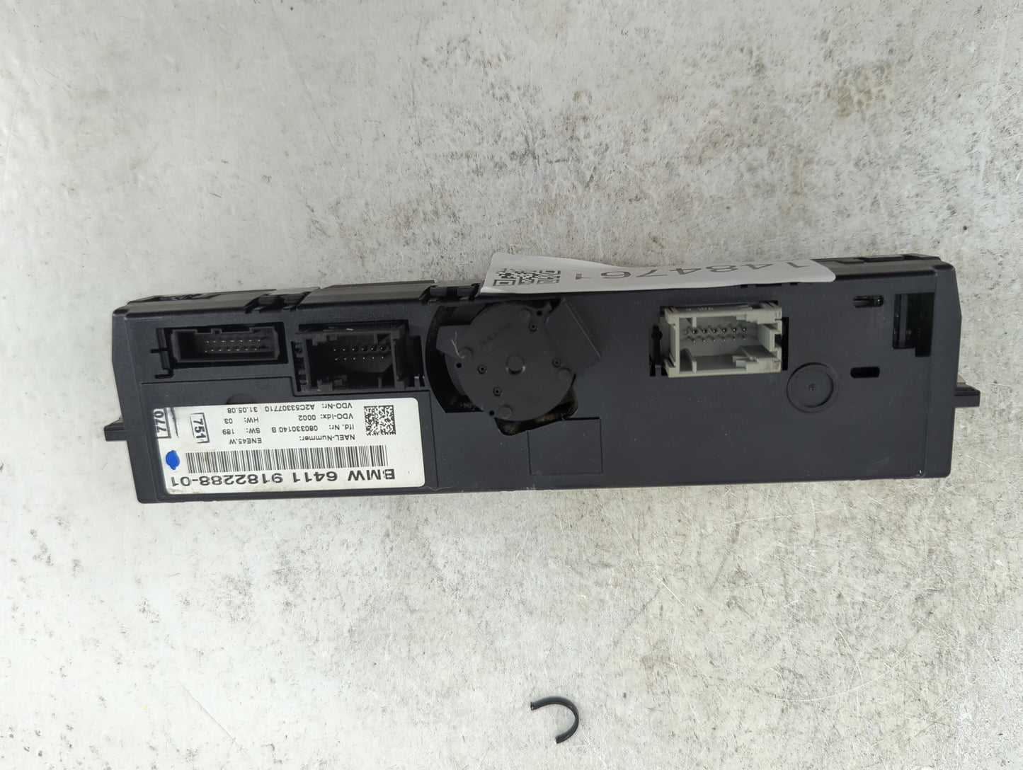 2007-2010 Bmw 328i Climate Control Module Temperature AC/Heater Replacement P/N:64119182288-01 A2C53307710 Fits OEM Used Aut