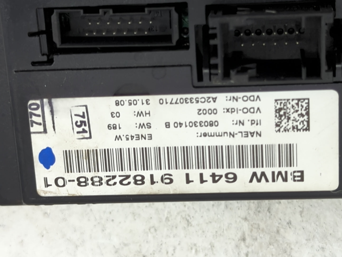 2007-2010 Bmw 328i Climate Control Module Temperature AC/Heater Replacement P/N:64119182288-01 A2C53307710 Fits OEM Used Aut