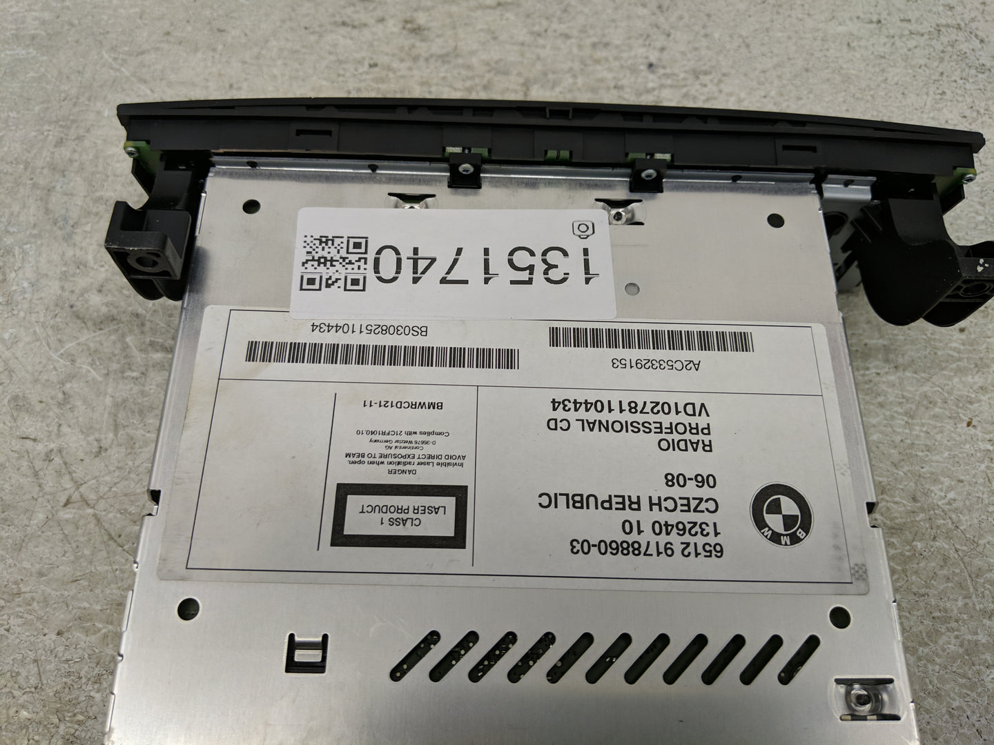 2008-2009 Bmw 328i Radio AM FM Cd Player Receiver Replacement P/N:6512 9178860-03 Fits Fits 2008 2009 OEM Used Auto Parts - 
