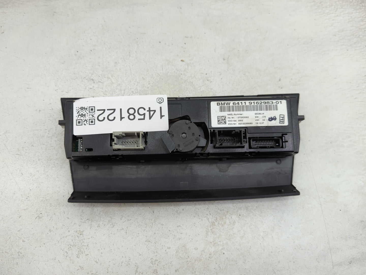 2007-2009 Bmw 328i Climate Control Module Temperature AC/Heater Replacement P/N:9162983-01 Fits Fits 2007 2008 2009 OEM Used