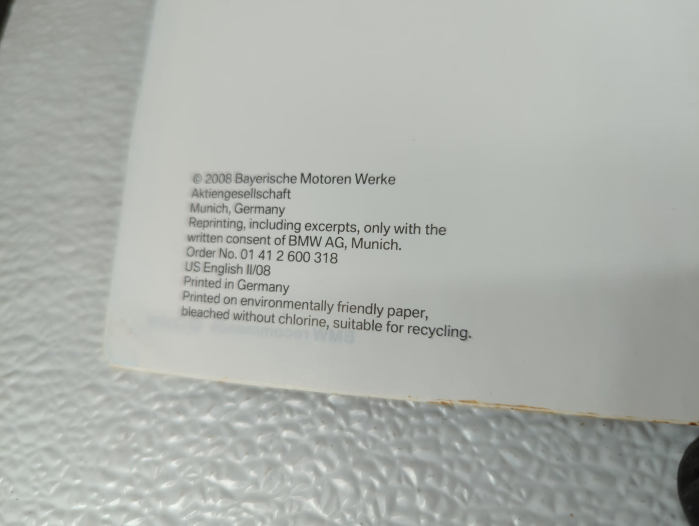 2008 Bmw 330i Owners Manual Book Guide P/N:01 41 2 600 318 OEM Used Auto Parts - Oemusedautoparts1.com