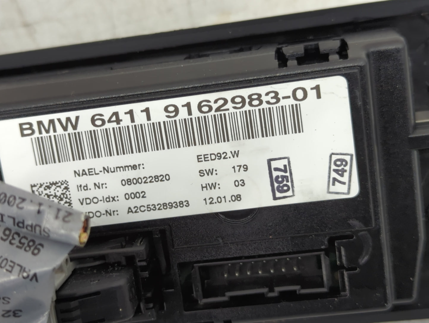 2007-2009 Bmw 335i Climate Control Module Temperature AC/Heater Replacement P/N:64119162983-01 Fits Fits 2007 2008 2009 OEM 