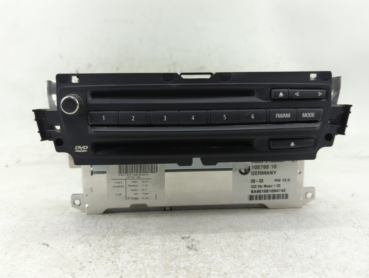 2007-2008 Bmw 335i Radio AM FM Cd Player Receiver Replacement P/N:108788-10 Fits Fits 2007 2008 2009 OEM Used Auto Parts - O