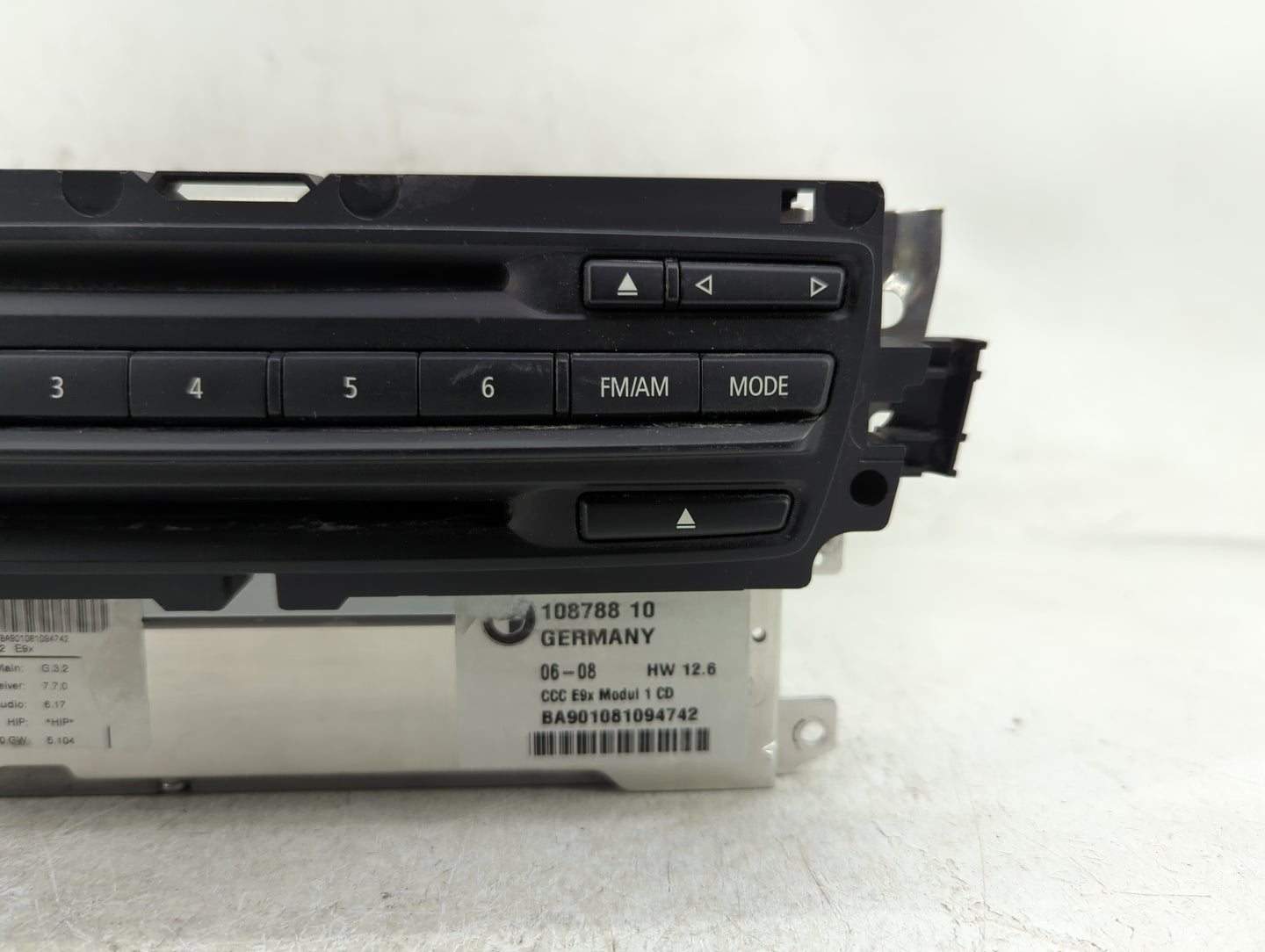 2007-2008 Bmw 335i Radio AM FM Cd Player Receiver Replacement P/N:108788-10 Fits Fits 2007 2008 2009 OEM Used Auto Parts - O