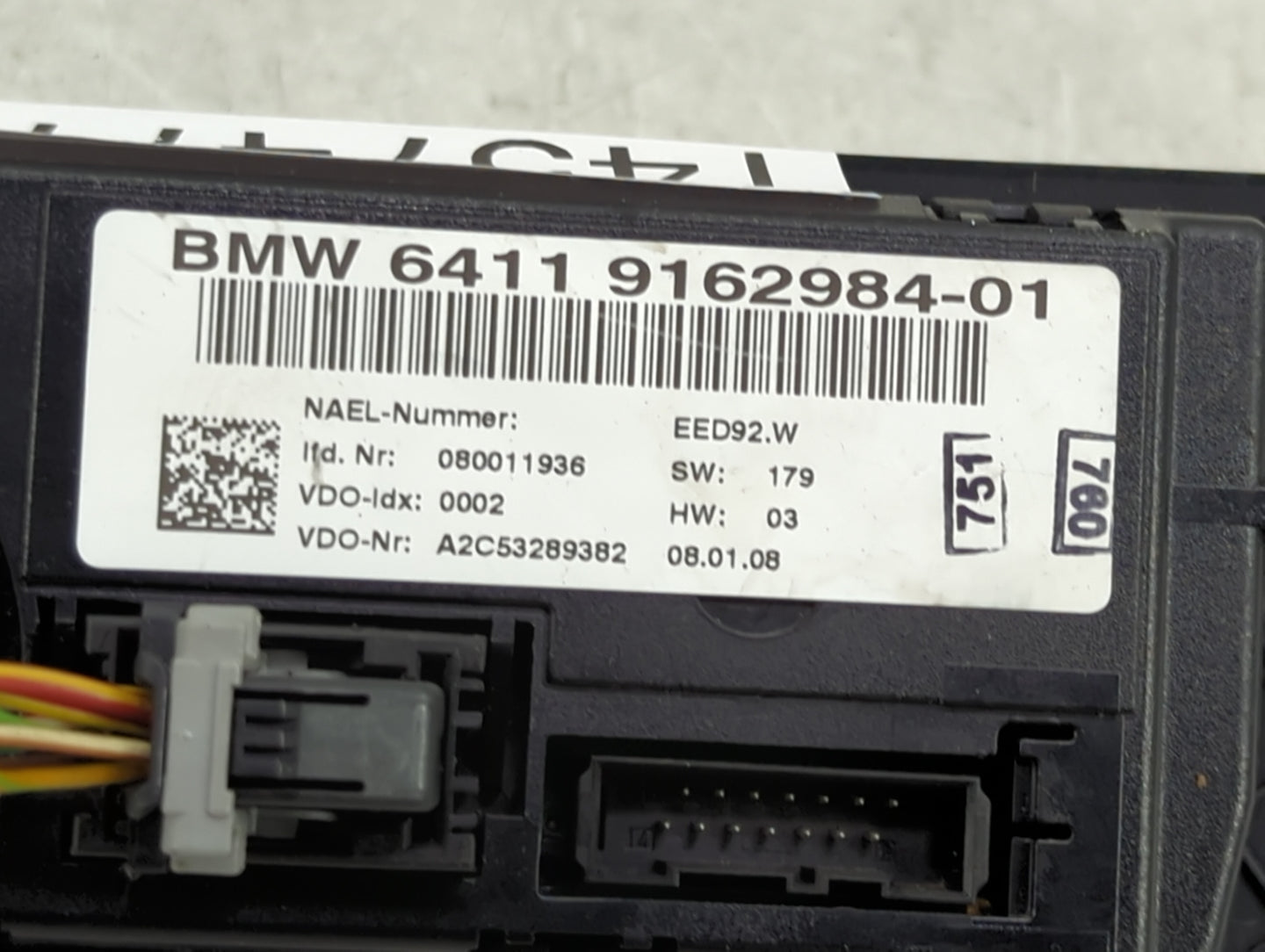 2007-2010 Bmw 335i Climate Control Module Temperature AC/Heater Replacement P/N:9162984-01 Fits Fits 2007 2008 2009 2010 OEM