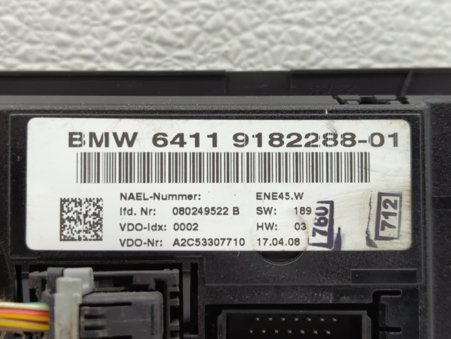 2007-2010 Bmw 335i Climate Control Module Temperature AC/Heater Replacement P/N:6411 9147300-01 6411 9199261-03 Fits OEM Use