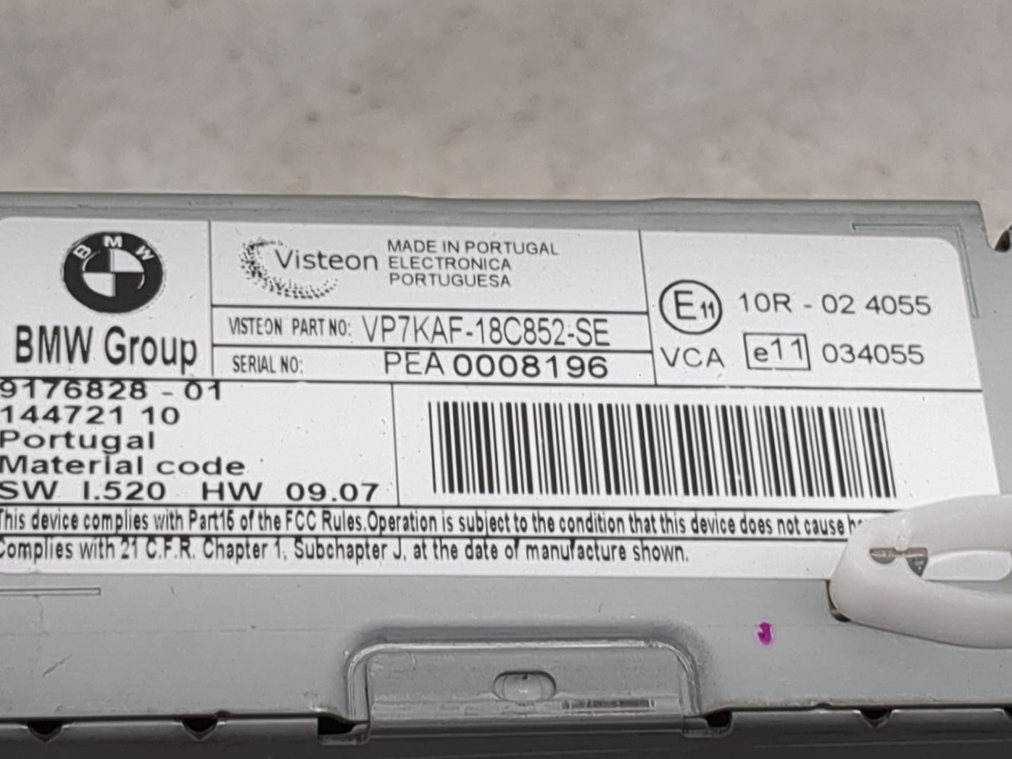 2008-2010 Bmw 528 Radio AM FM Cd Player Receiver Replacement P/N:VP7KAF-18C852-SE 9176828-01 Fits Fits 2008 2009 2010 OEM Us