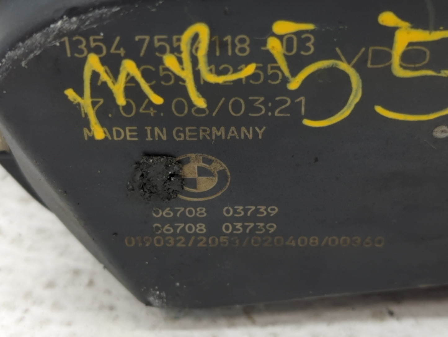 2008-2011 Bmw 528i Throttle Body P/N:1354 7556118-04 1354 7556118-03 Fits Fits 2007 2008 2009 2010 2011 2012 2013 OEM Used A