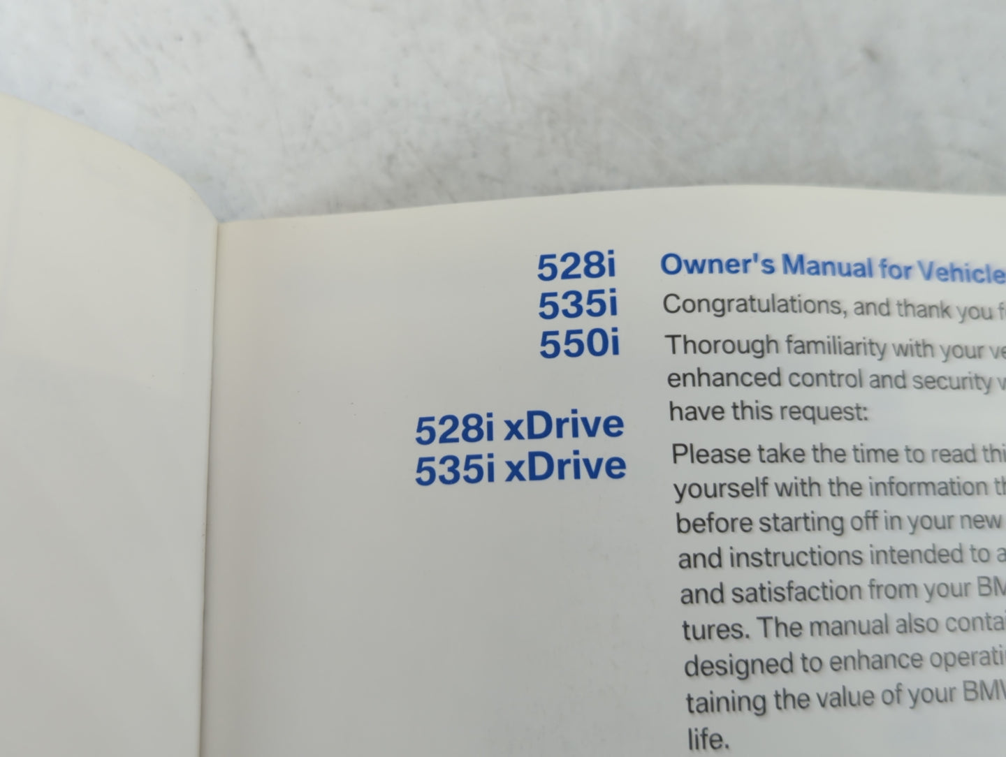 2008 Bmw 528i Owners Manual Book Guide P/N:01 41 2 600 721 OEM Used Auto Parts - Oemusedautoparts1.com