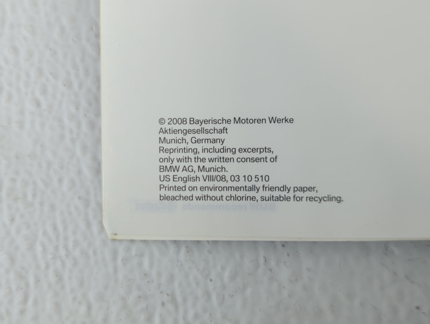 2008 Bmw 528i Owners Manual Book Guide P/N:01 41 2 600 721 OEM Used Auto Parts - Oemusedautoparts1.com