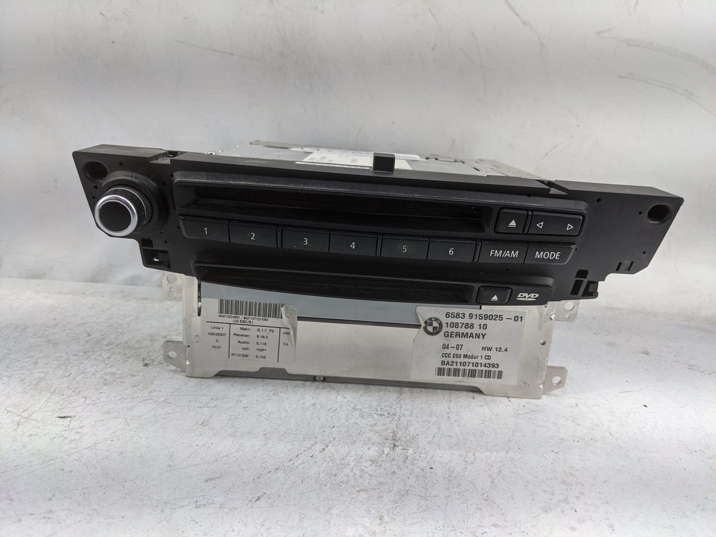 2008 Bmw 535i Radio AM FM Cd Player Receiver Replacement P/N:6583 9159025-01 108788 10, BA211071014393 Fits OEM Used Auto Pa