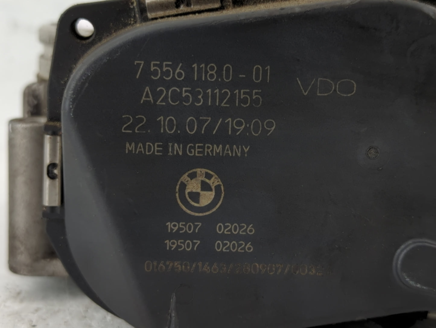 2007-2012 Bmw X3 Throttle Body P/N:A2C53112155 7556 118 Fits Fits 2007 2008 2009 2010 2011 2012 2013 OEM Used Auto Parts - O