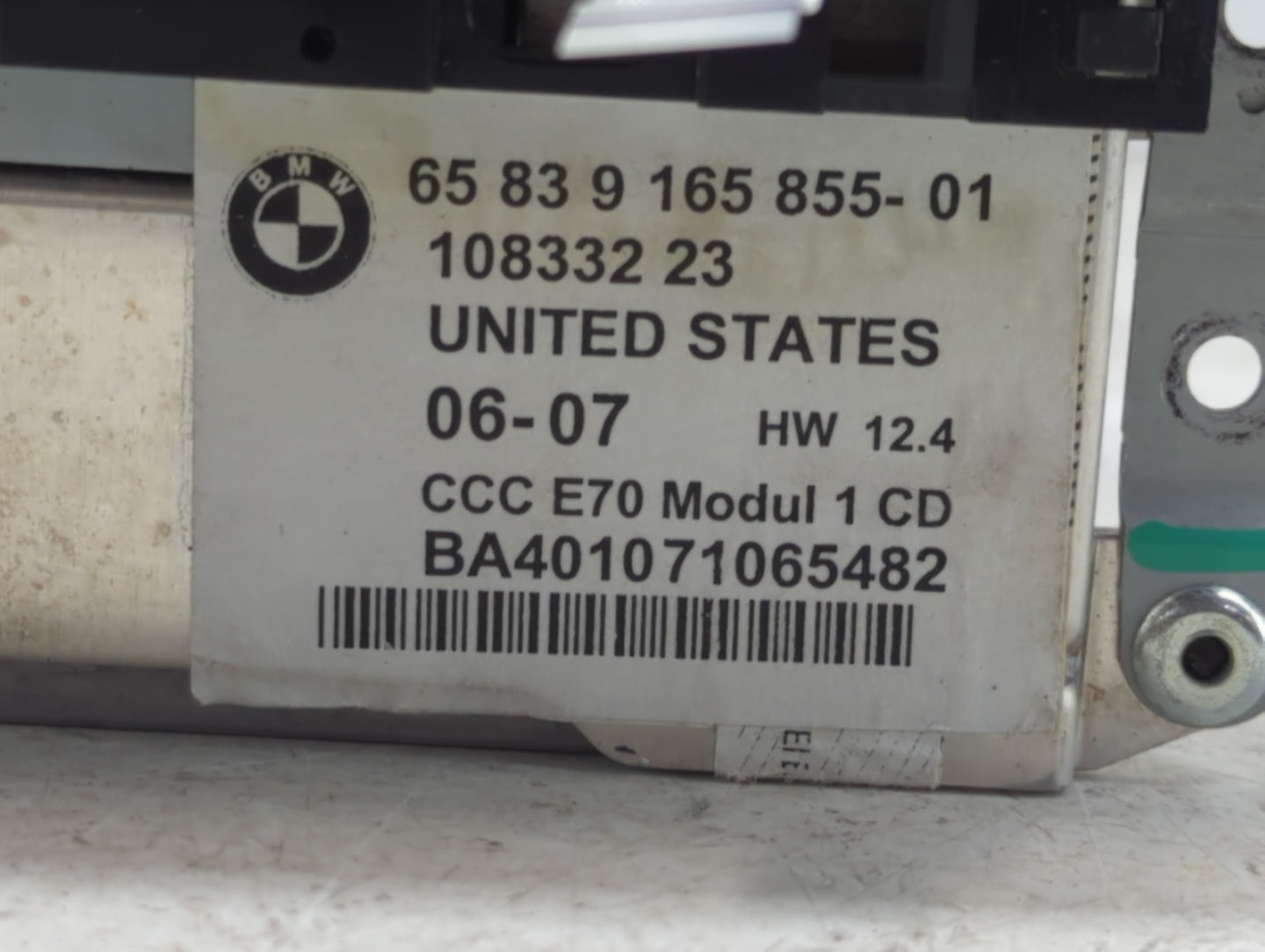 2007-2010 Bmw X5 Radio AM FM Cd Player Receiver Replacement P/N:65839165855 Fits Fits 2007 2008 2009 2010 OEM Used Auto Part