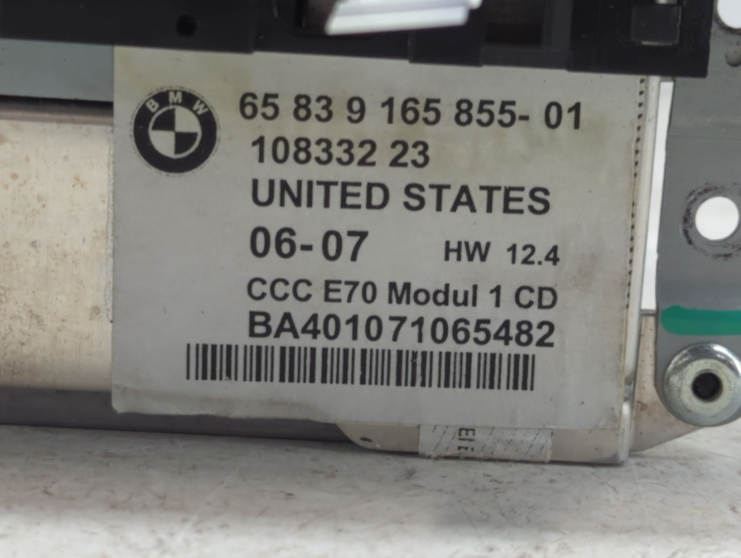 2007-2010 Bmw X5 Radio AM FM Cd Player Receiver Replacement P/N:65839165855 Fits Fits 2007 2008 2009 2010 OEM Used Auto Part