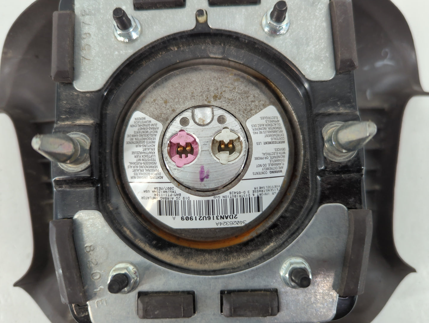 2007-2011 Buick Lucerne Air Bag Driver Left Steering Wheel Mounted P/N:34026324A 2DAN316U21909 Fits Fits 2007 2008 2009 2010