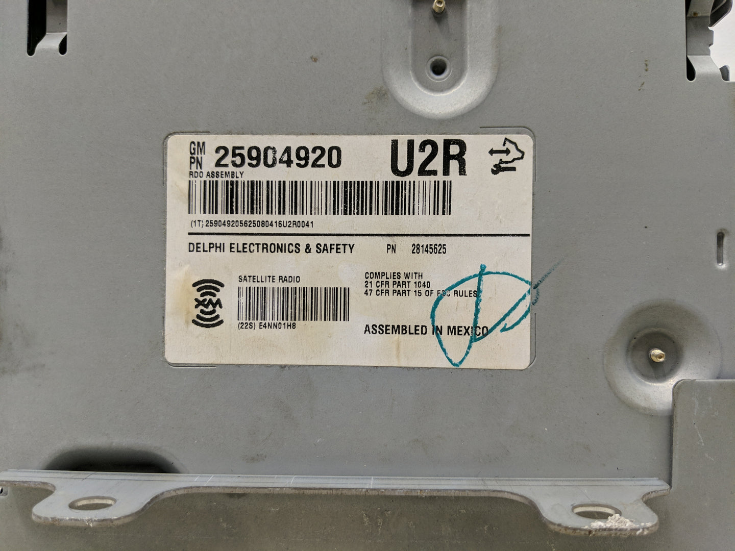 2008-2010 Cadillac Cts Radio AM FM Cd Player Receiver Replacement P/N:25904920 Fits Fits 2008 2009 2010 OEM Used Auto Parts 