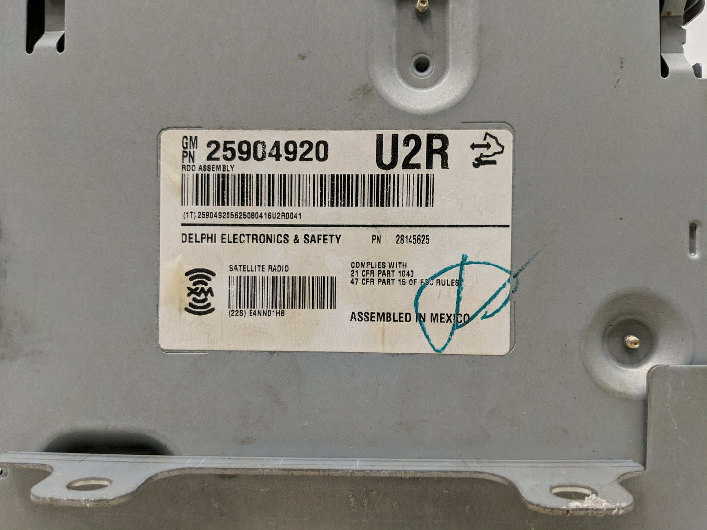 2008-2010 Cadillac Cts Radio AM FM Cd Player Receiver Replacement P/N:25904920 Fits Fits 2008 2009 2010 OEM Used Auto Parts 