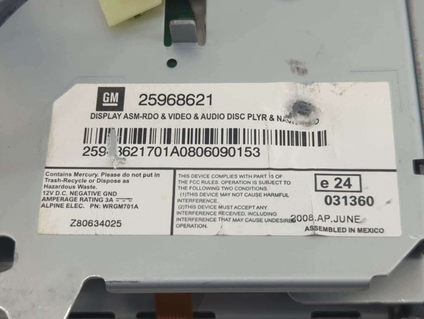 2008-2015 Cadillac Cts Information Display Screen - Oemusedautoparts1.com
